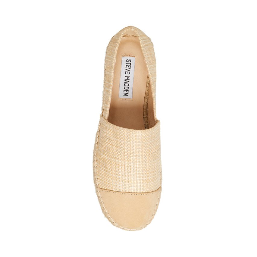 Zapatos Plataforma Steve Madden Kitt Natural Raffia Mujer Beige | ES WZ4S93